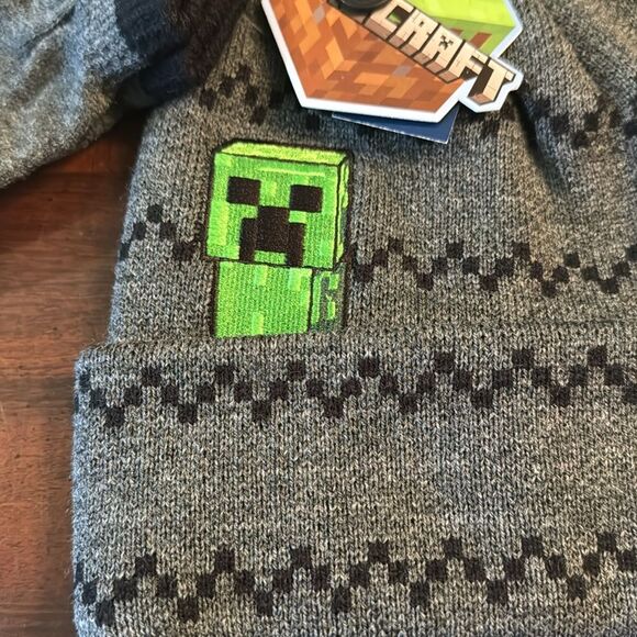 Minecraft Kids Youth Winter Hat Tuque with Gloves New - Picture 2 of 6